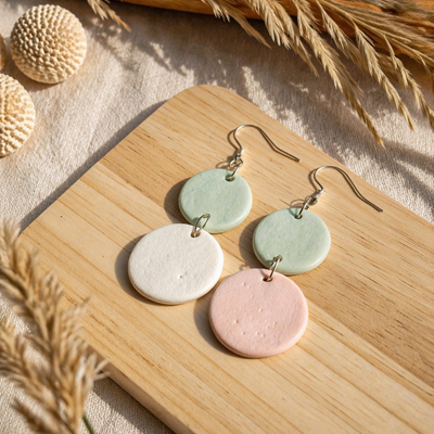 Pastel Duo Clay Earrings